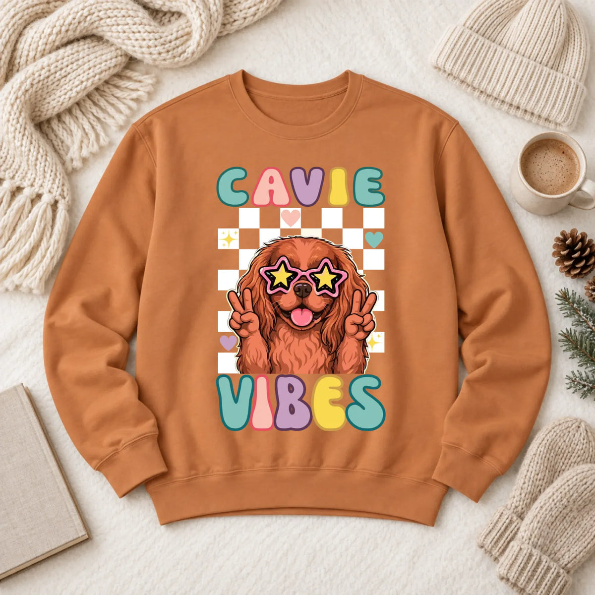 Custom Cavalier Retro Vibes Unisex Sweatshirt Yam