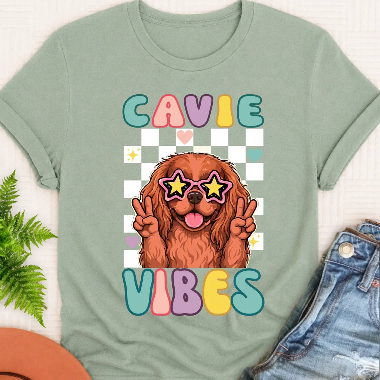 Custom Cavalier Retro Vibes Unisex TShirt Bay