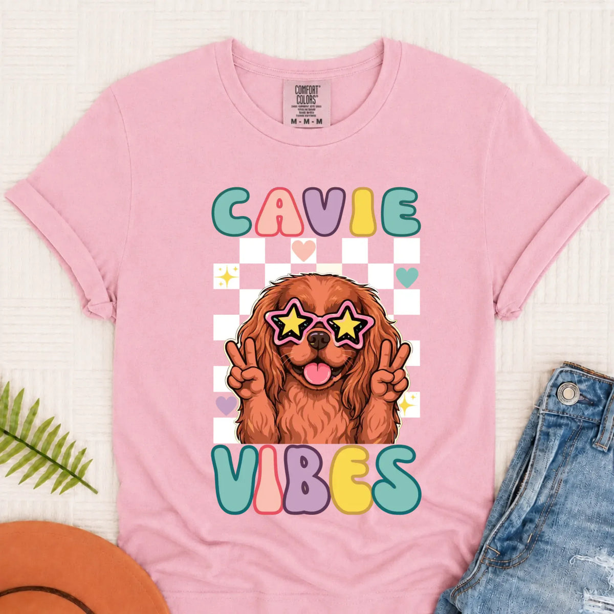 Custom Cavalier Retro Vibes Unisex TShirt Blossom