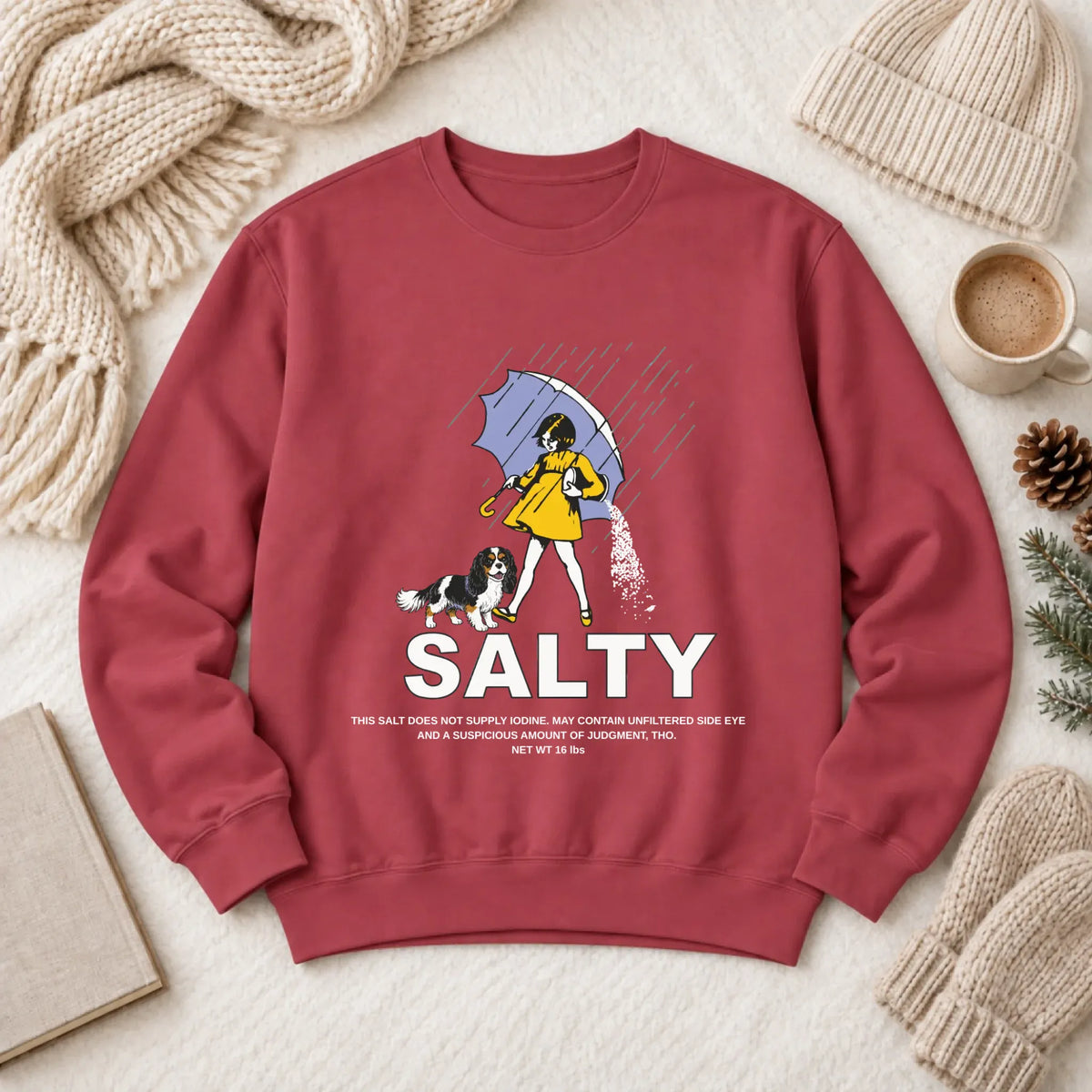 Custom Cavalier Salty Funny Unisex Sweatshirt Crimson