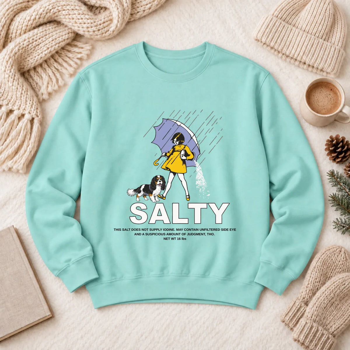 Custom Cavalier Salty Funny Unisex Sweatshirt Chalky Mint