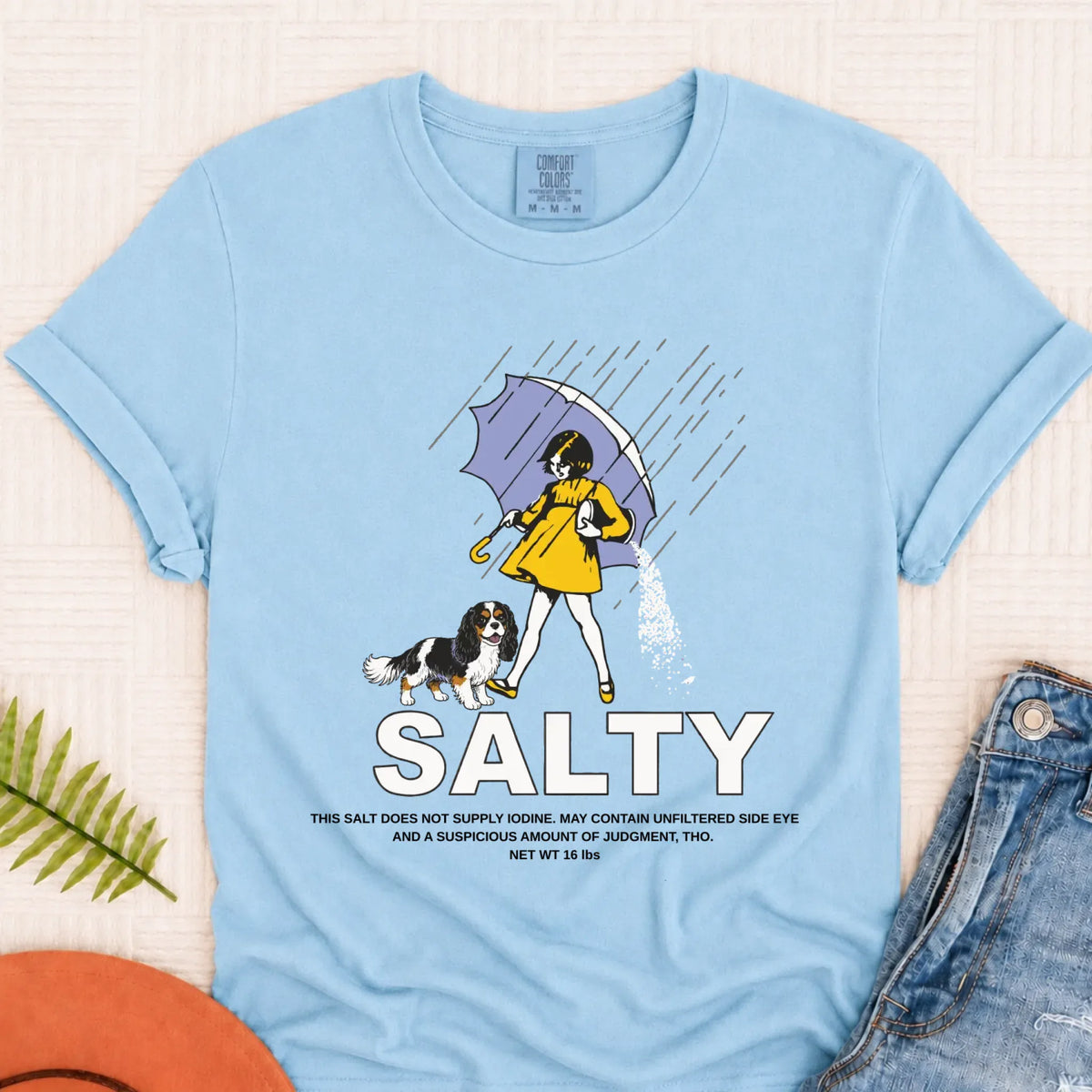 Custom Cavalier Salty Funny Unisex TShirt Chambray