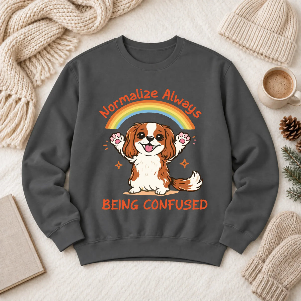 Custom Cavalier Sarcastic Confused Unisex Sweatshirt Pepper