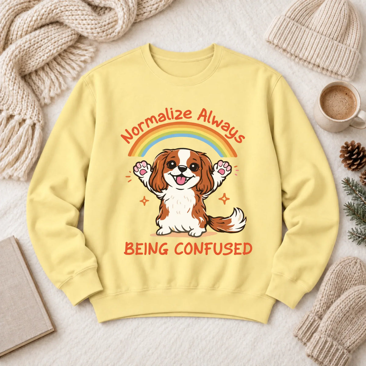 Custom Cavalier Sarcastic Confused Unisex Sweatshirt Butter