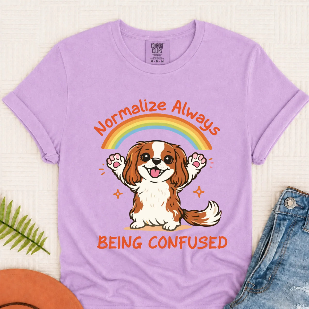 Custom Cavalier Sarcastic Confused Unisex TShirt Orchid