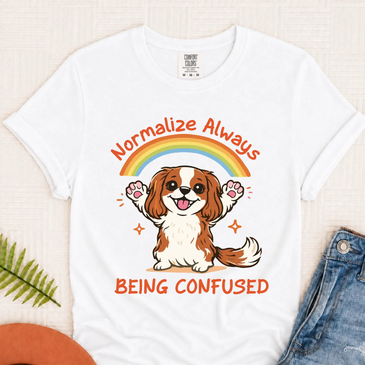 Custom Cavalier Sarcastic Confused Unisex TShirt White