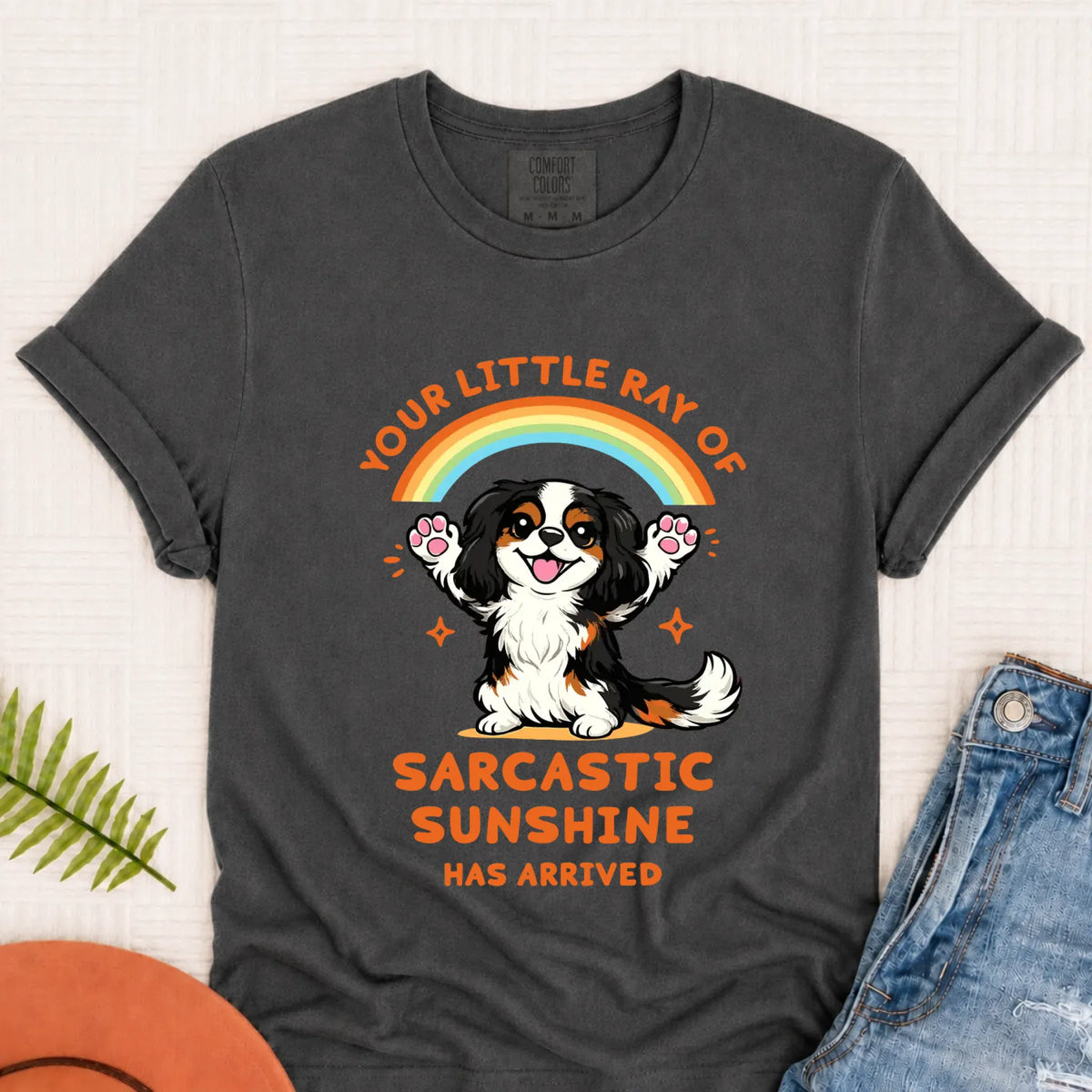 Custom Cavalier Sarcastic Sunshine Unisex TShirt Pepper