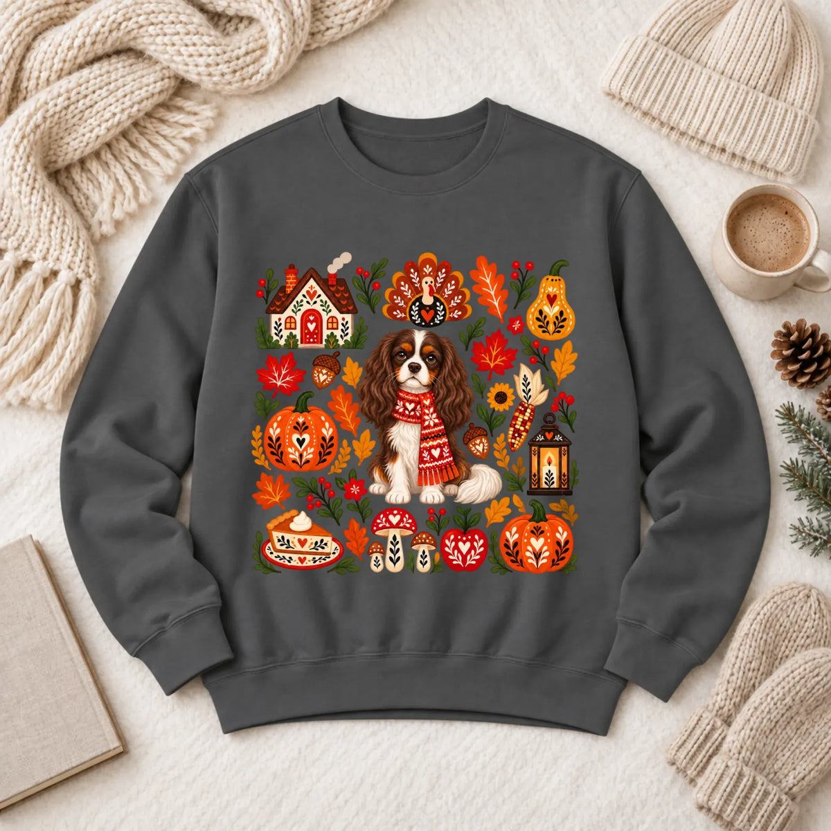 Custom Cavalier Scandinavian Autumn Fall Unisex Sweatshirt Pepper