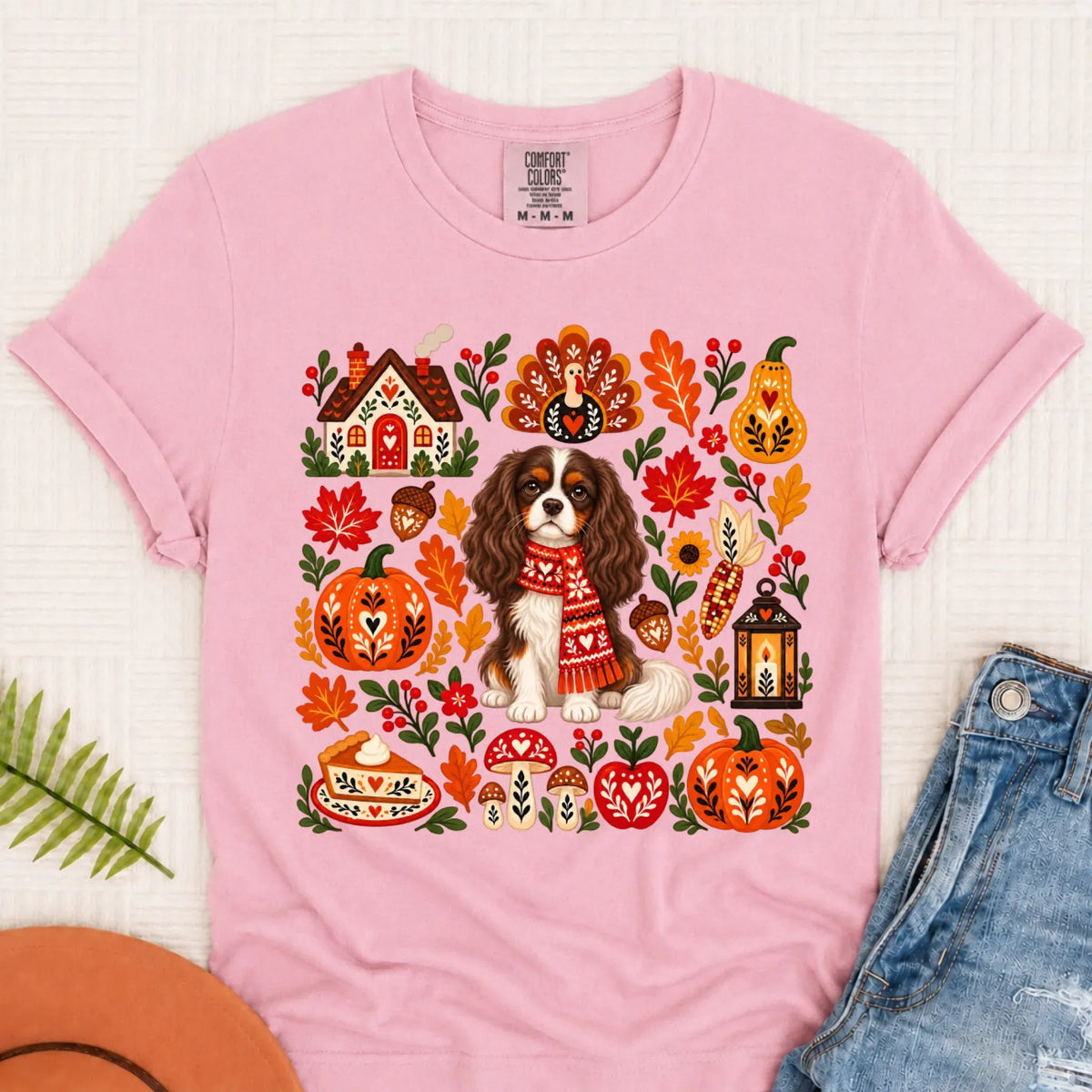 Custom Cavalier Scandinavian Autumn Fall Unisex Tshirt Blossom