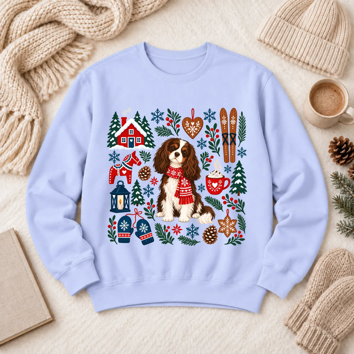 Custom Cavalier Scandinavian Winter Unisex Sweatshirt Hydrangea