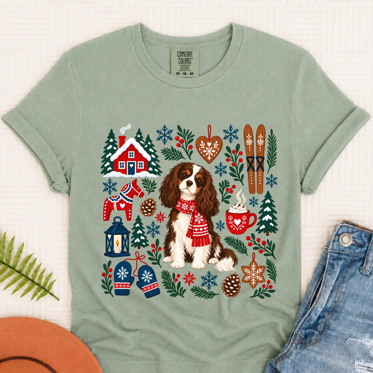 Custom Cavalier Scandinavian Winter Unisex Tshirt Bay
