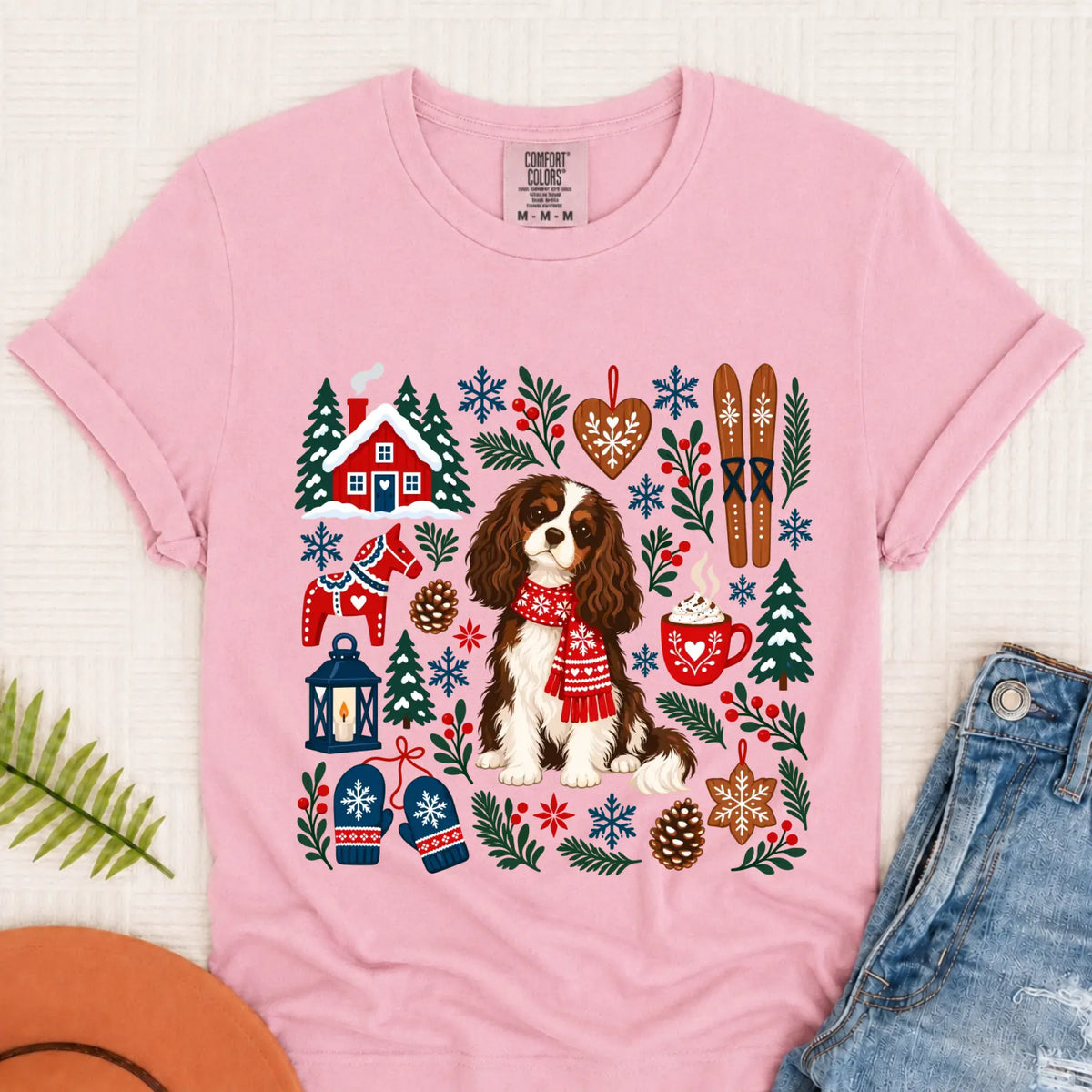 Custom Cavalier Scandinavian Winter Unisex Tshirt Blossom