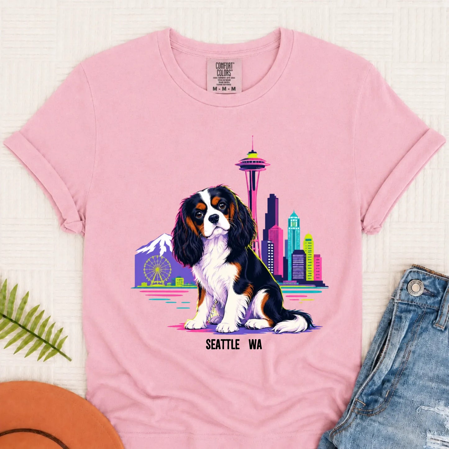 Custom Cavalier Seattle Travel Unisex Tshirt Blossom