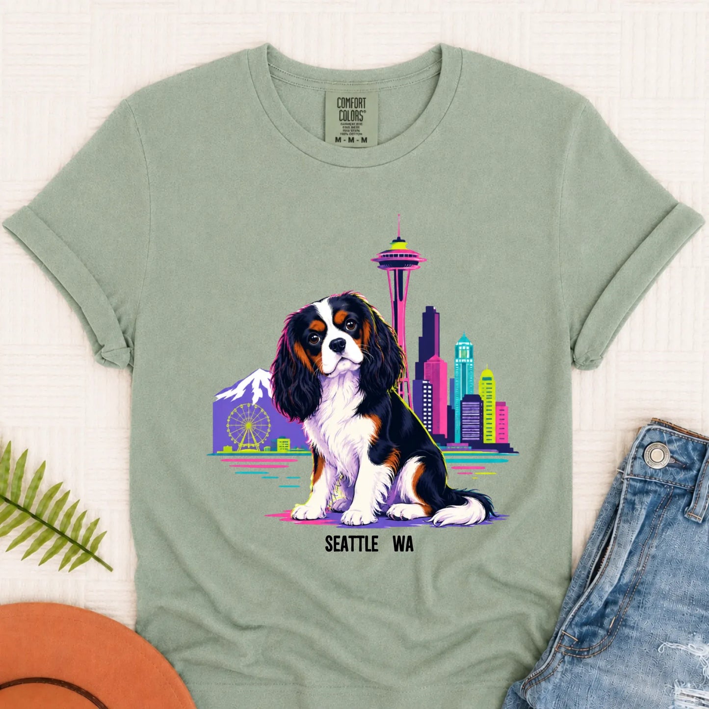 Custom Cavalier Seattle Travel Unisex Tshirt Bay