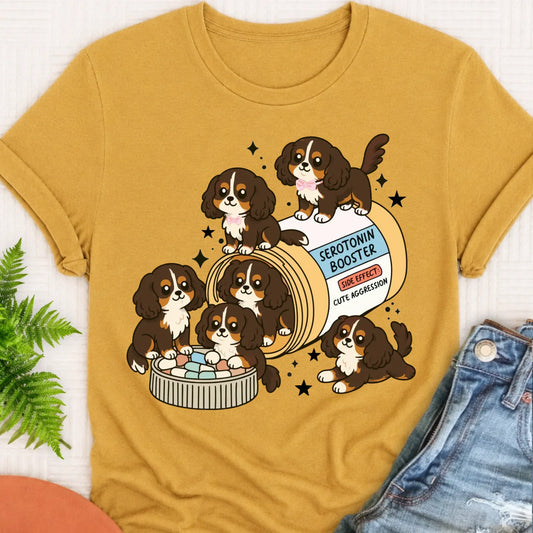 Custom Cavalier Serotonin Unisex Tee Mustard