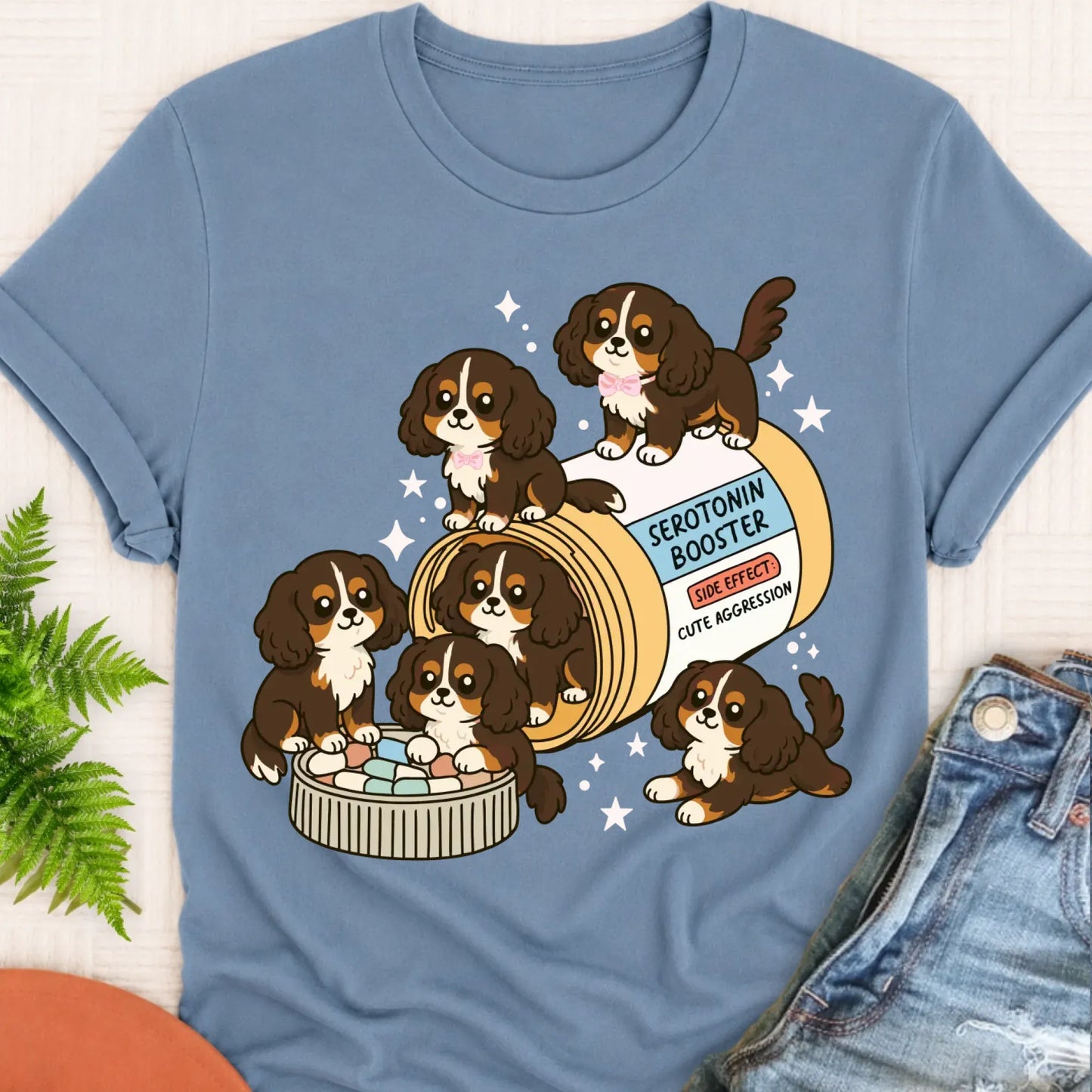 T-Shirt Blue Jean / S Custom Cavalier Serotonin Unisex Tee