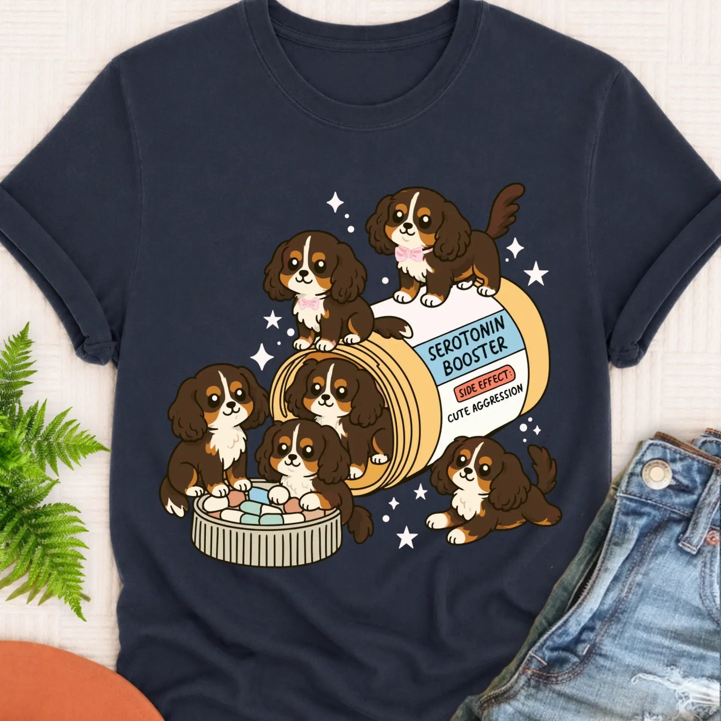 T-Shirt Navy / S Custom Cavalier Serotonin Unisex Tee