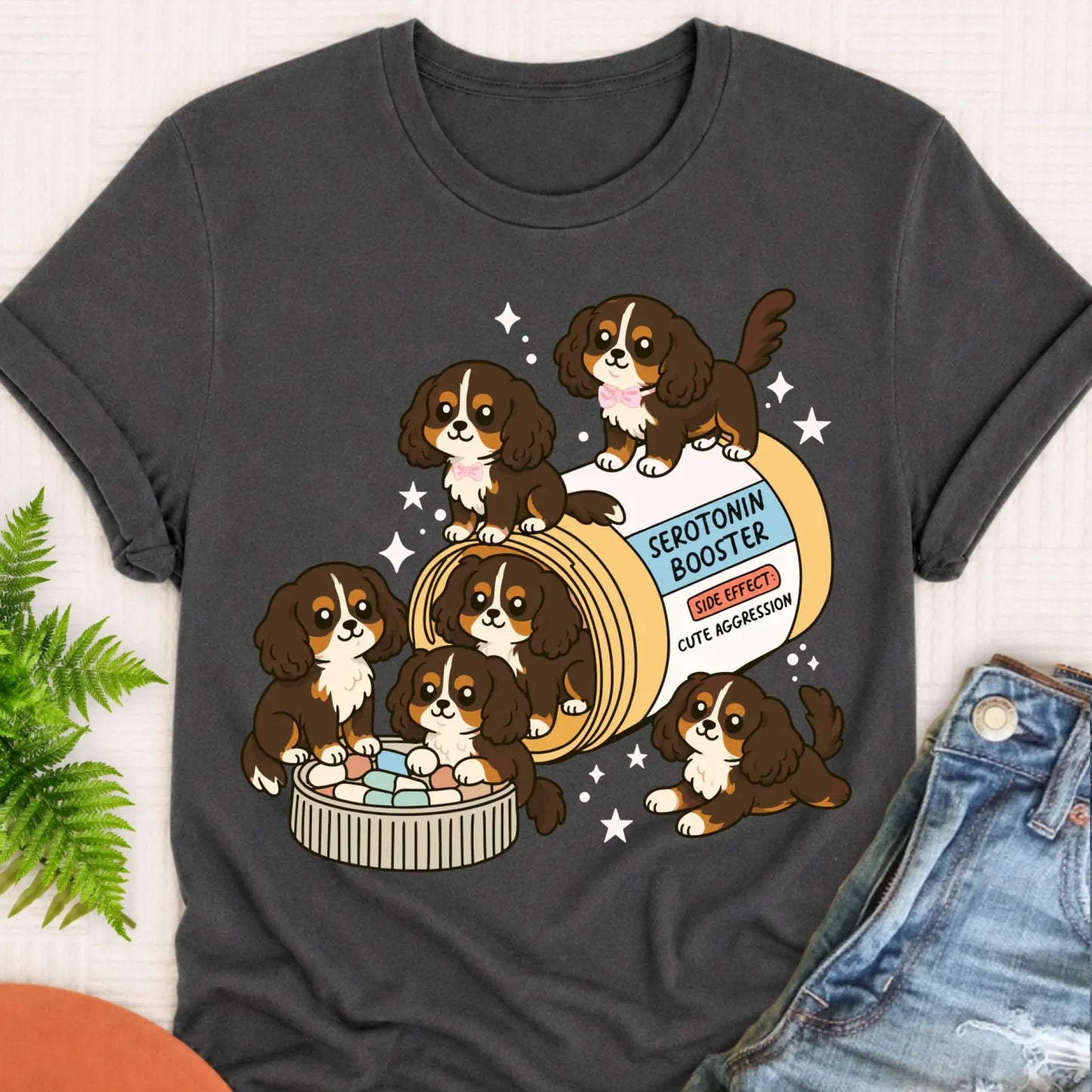 T-Shirt Pepper / S Custom Cavalier Serotonin Unisex Tee