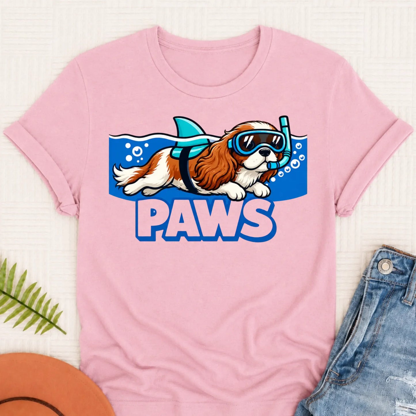 Custom Cavalier Shark Paws Unisex TShirt Blossom
