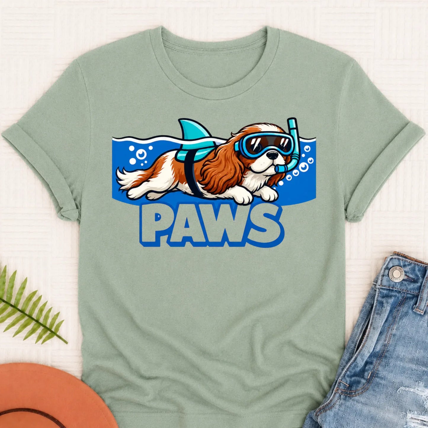 Custom Cavalier Shark Paws Unisex TShirt Bay