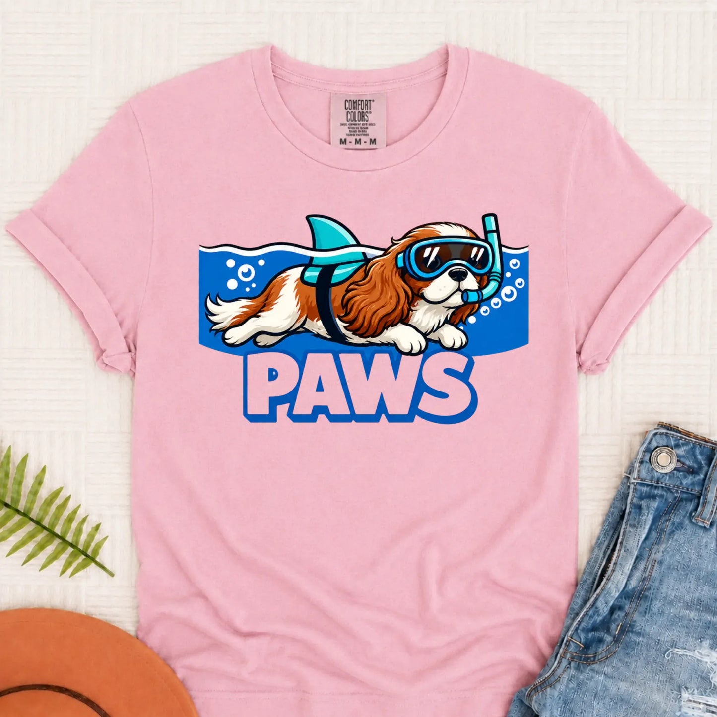 Custom Cavalier Shark Paws Unisex TShirt Blossom