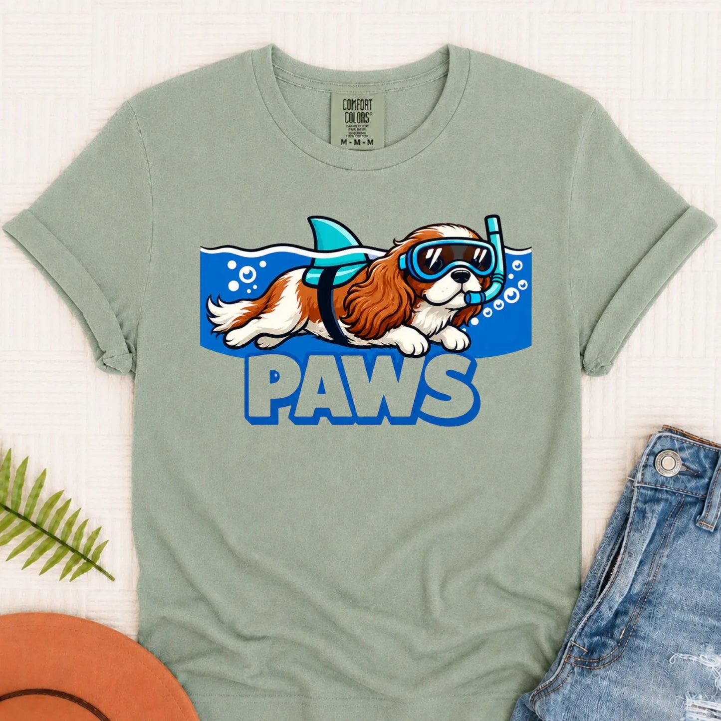 Custom Cavalier Shark Paws Unisex TShirt Bay