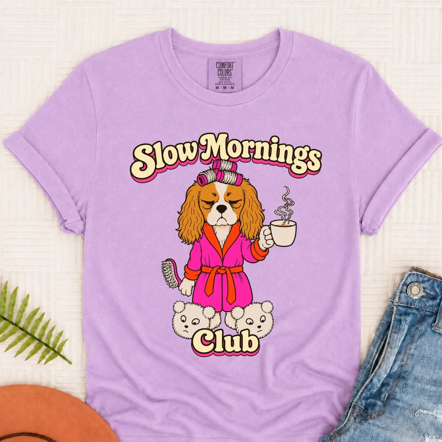 Custom Cavalier Slow Mornings Club Unisex Tshirt