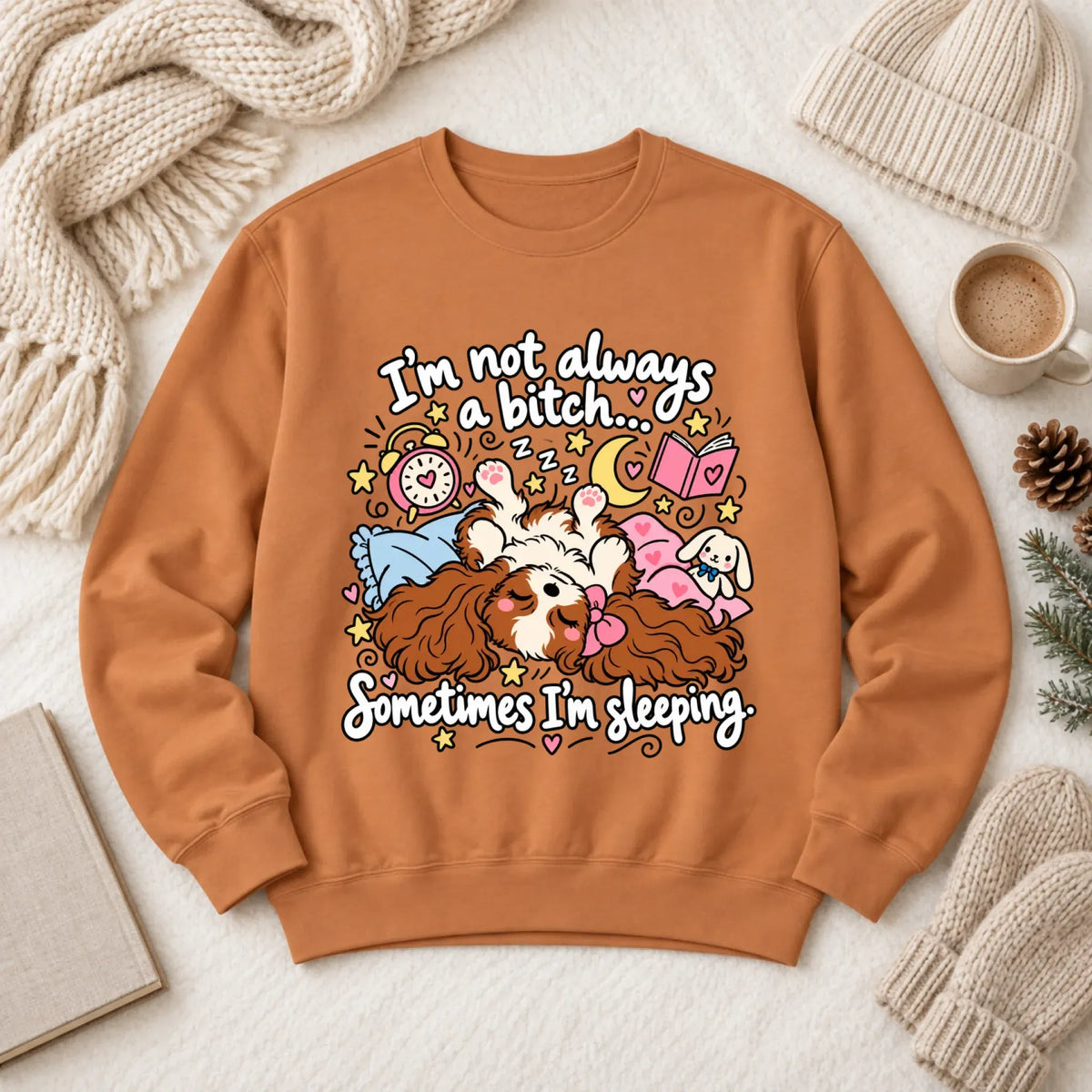 Sweatshirt Yam / S Custom Cavalier Sometimes Sleeping Snark Unisex Sweatshirt
