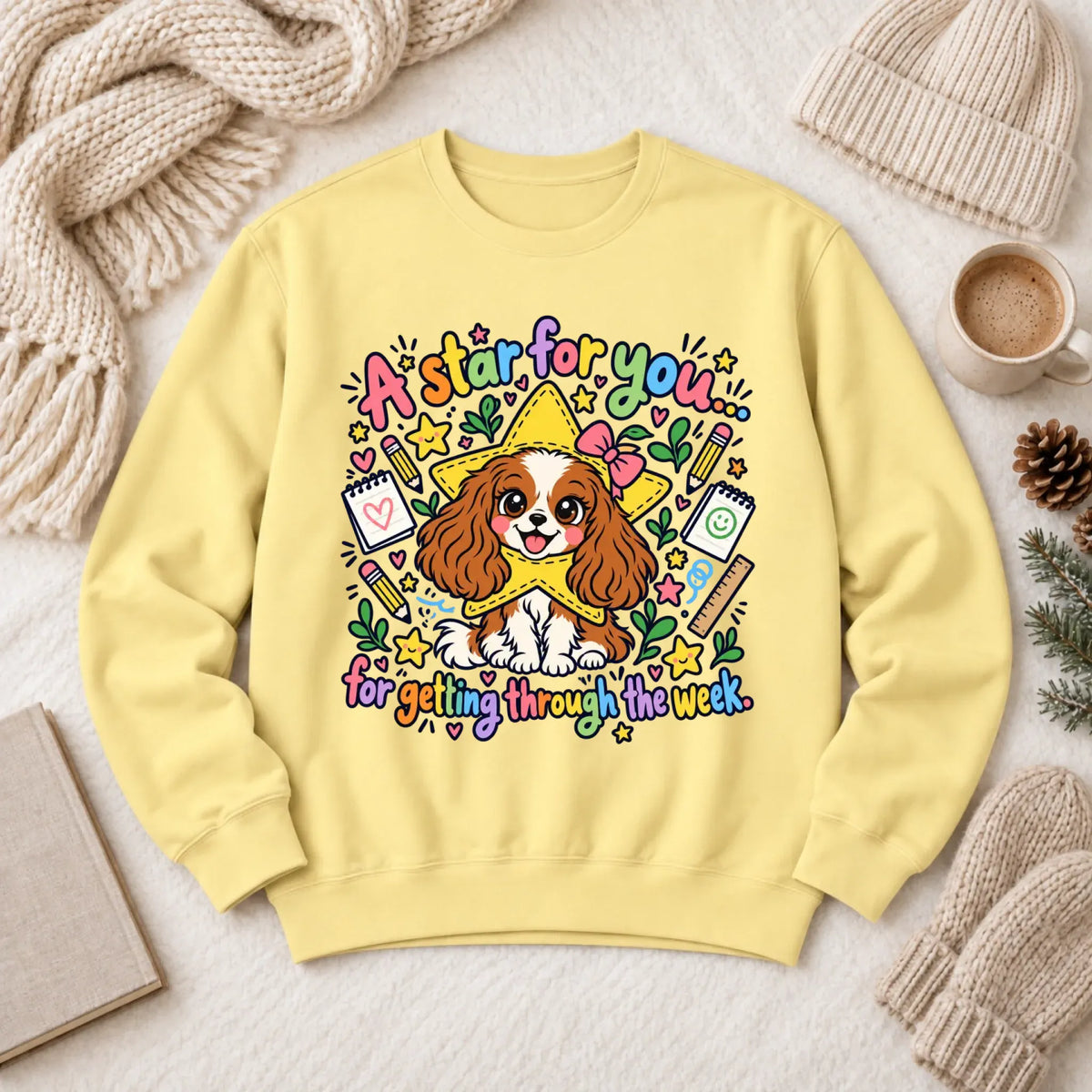 Custom Cavalier Star School Teacher Unisex Sweatshirt Butter