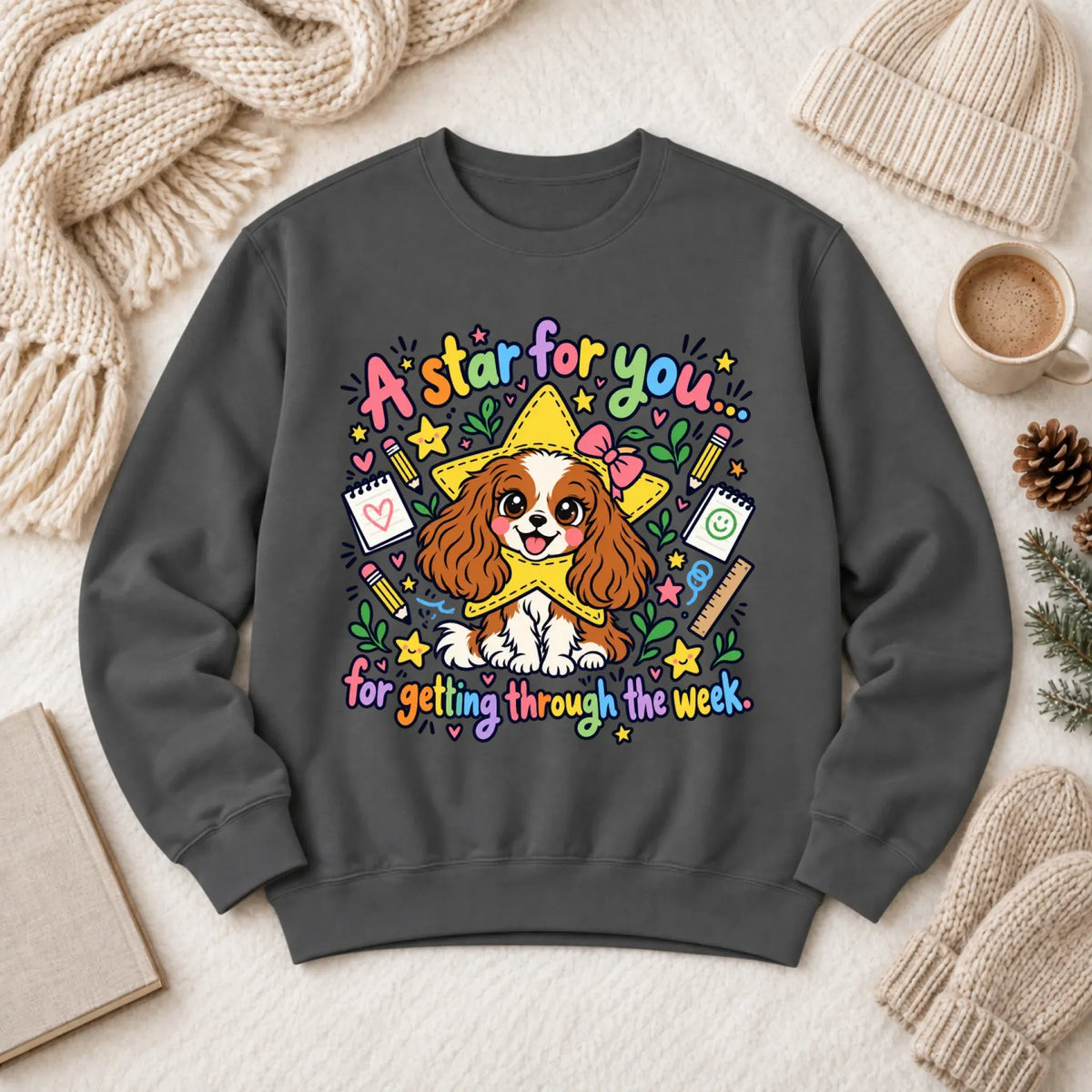 Custom Cavalier Star School Teacher Unisex Sweatshirt Pepper