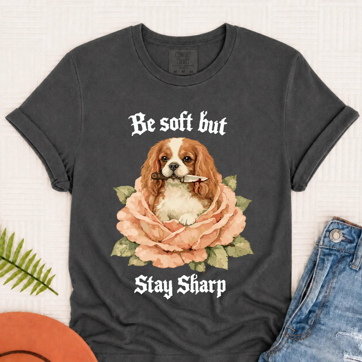 Custom Cavalier Stay Sharp Snarky Unisex TShirt Pepper