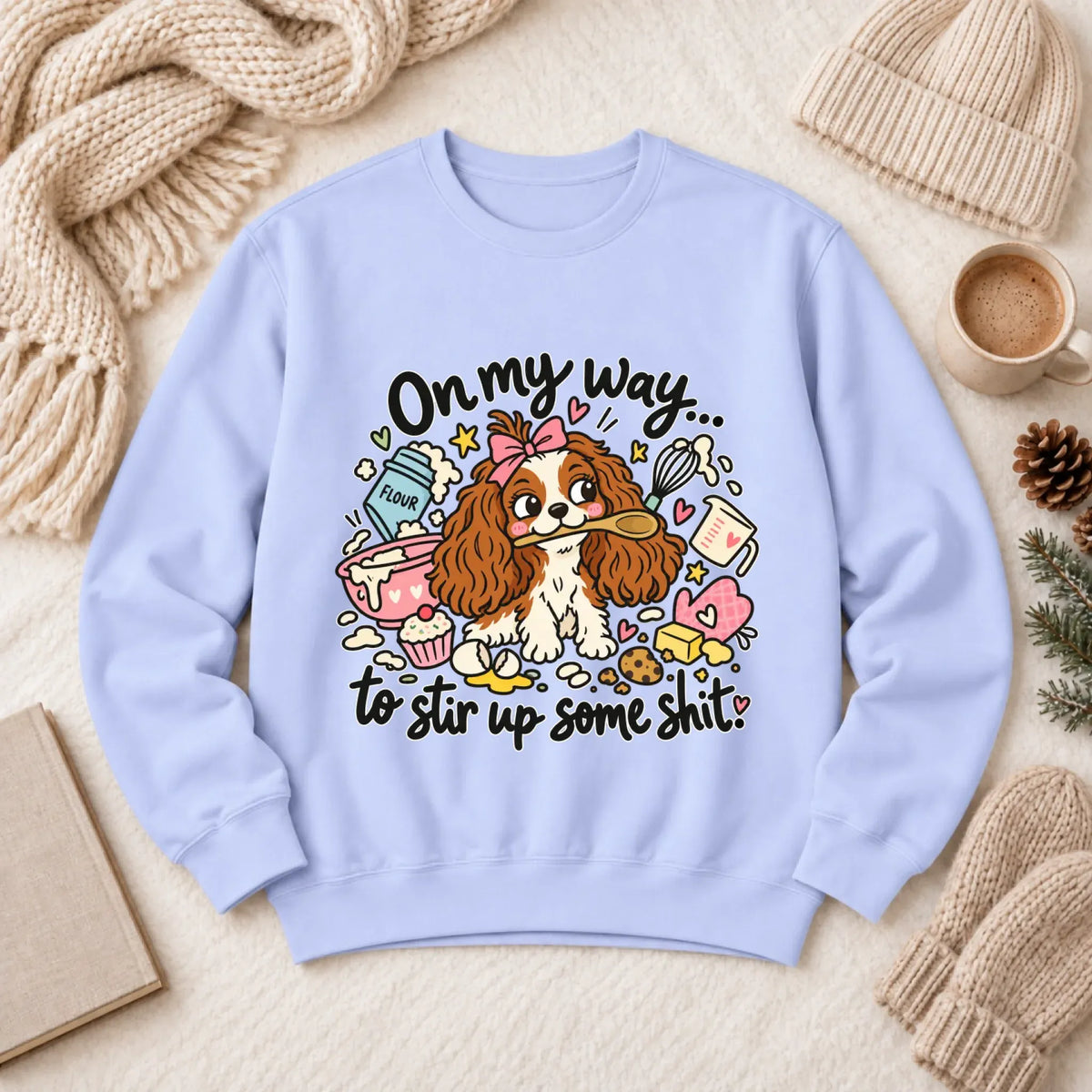 Custom Cavalier Stir Up Stuff Unisex Sweatshirt Hydrangea
