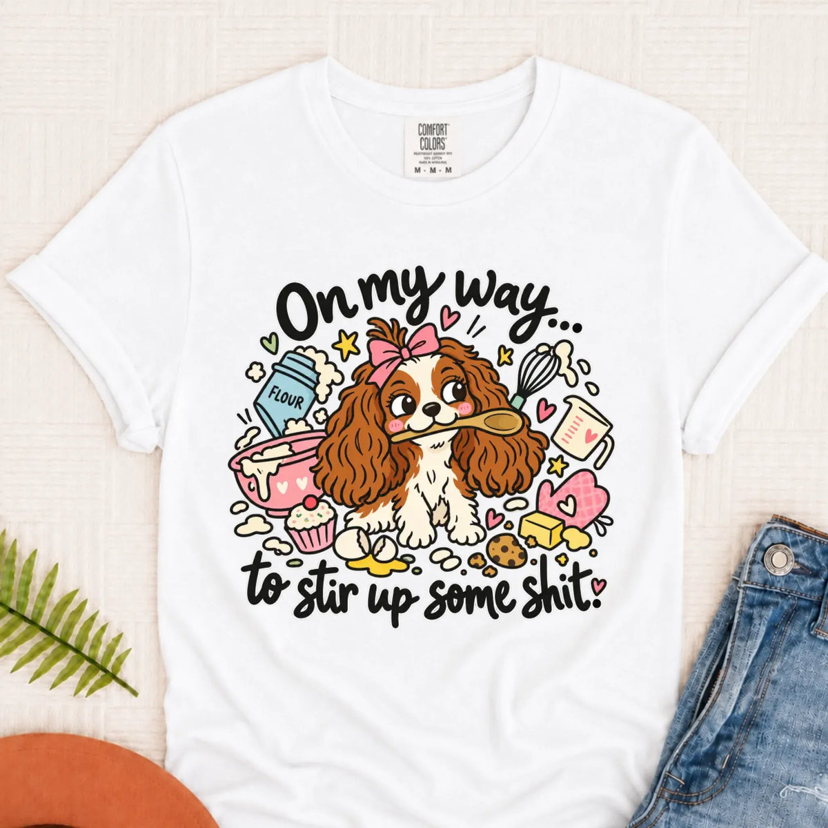 Custom Cavalier Stir Up Stuff Unisex Tshirt White