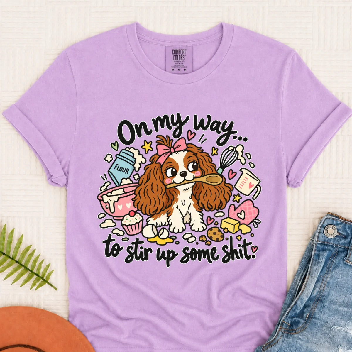 Custom Cavalier Stir Up Stuff Unisex Tshirt Orchid