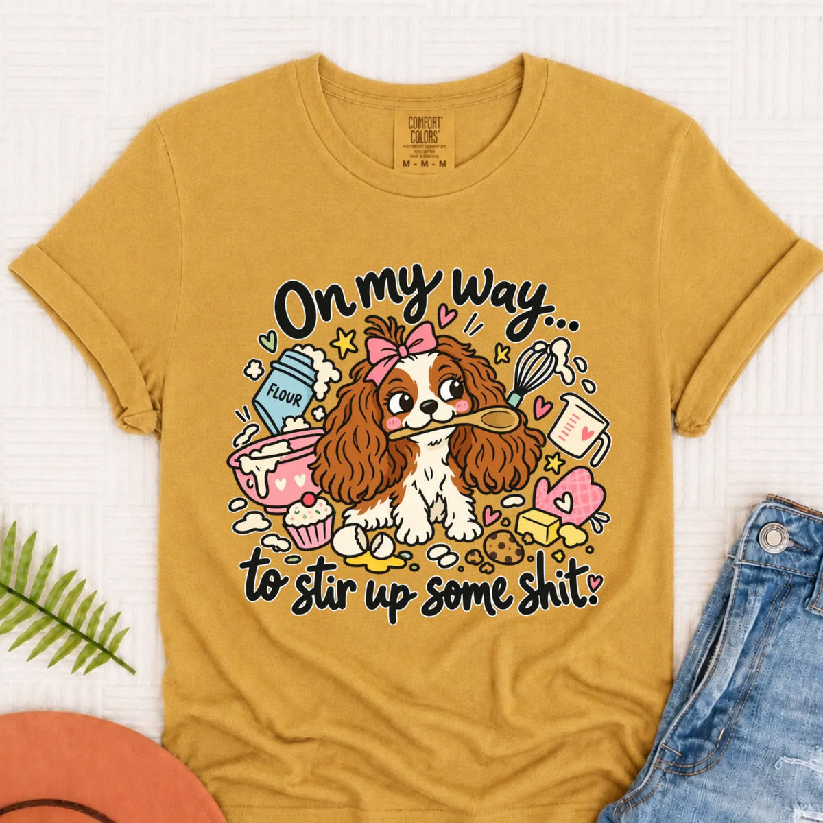 Custom Cavalier Stir Up Stuff Unisex Tshirt Mustard