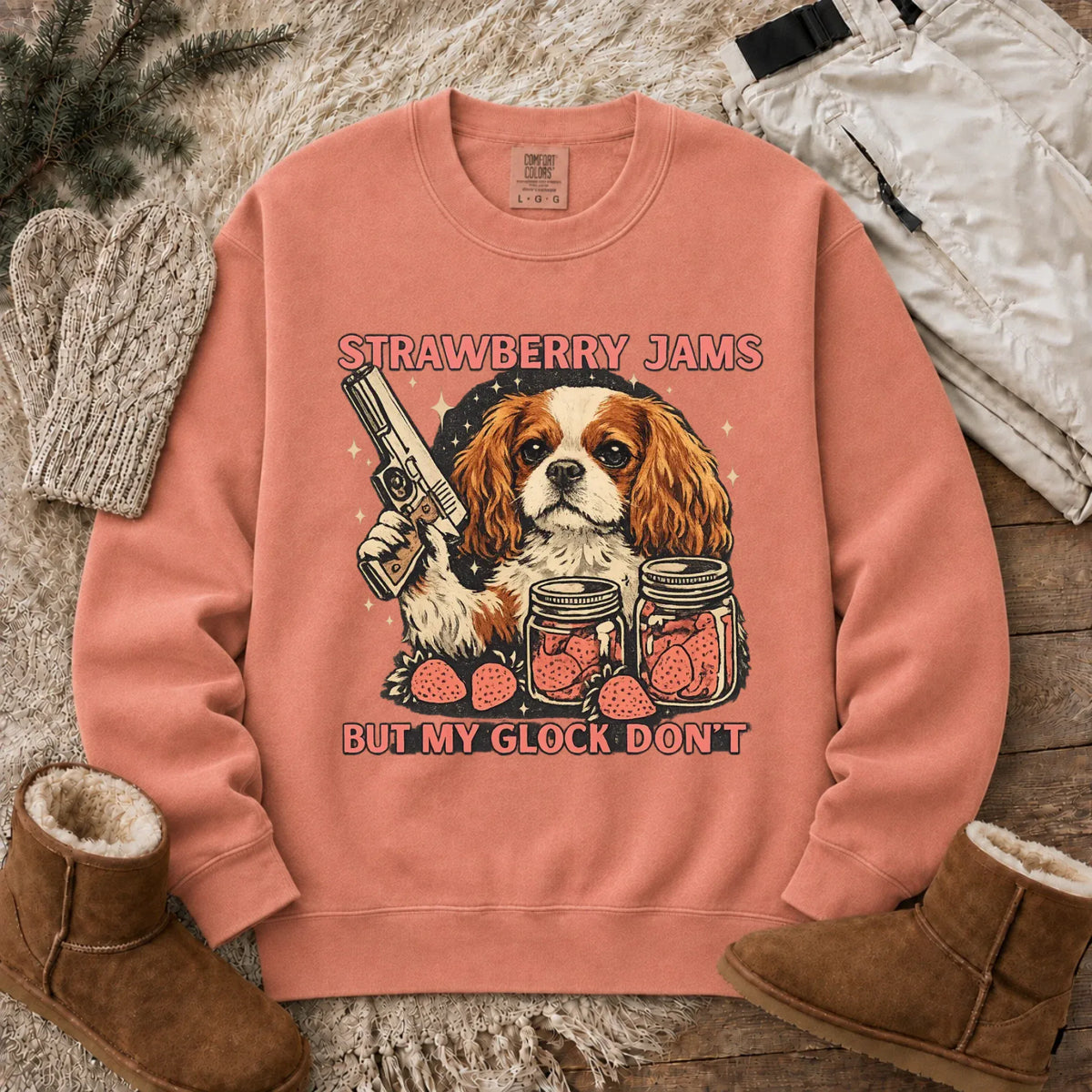Sweatshirt Terracotta / S Custom Cavalier Strawberry Jams Unisex Sweatshirt