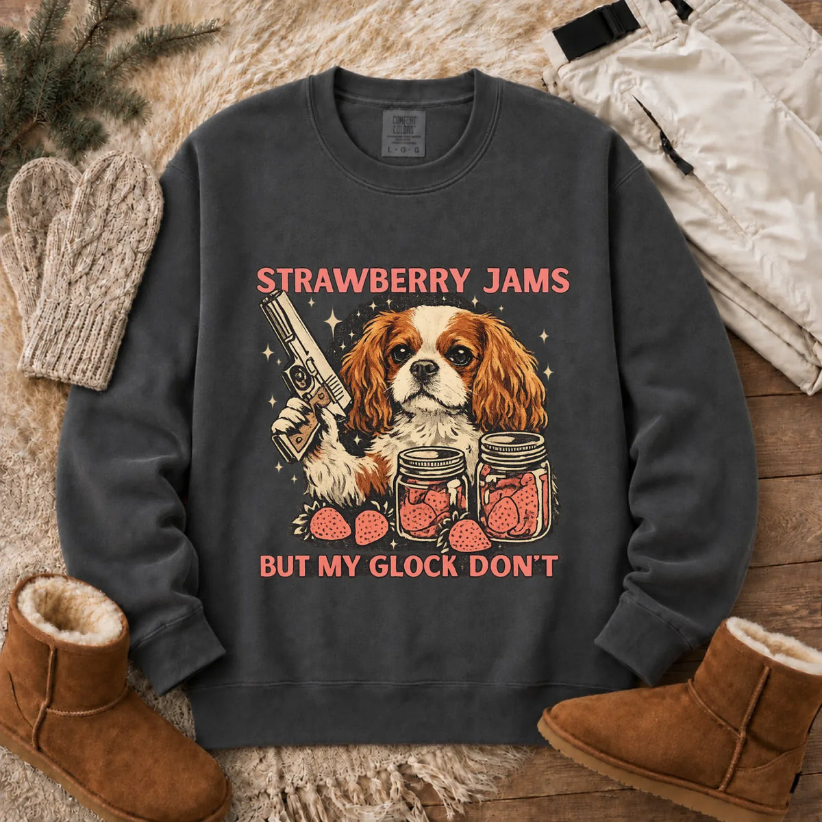 Sweatshirt Pepper / S Custom Cavalier Strawberry Jams Unisex Sweatshirt