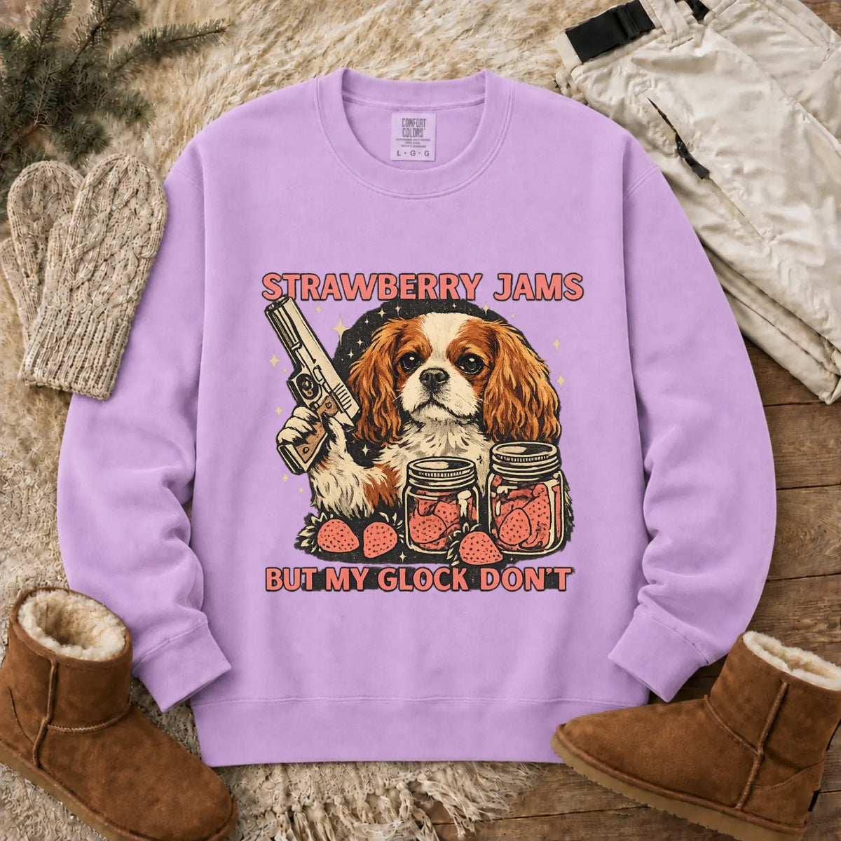 Sweatshirt Orchid / S Custom Cavalier Strawberry Jams Unisex Sweatshirt