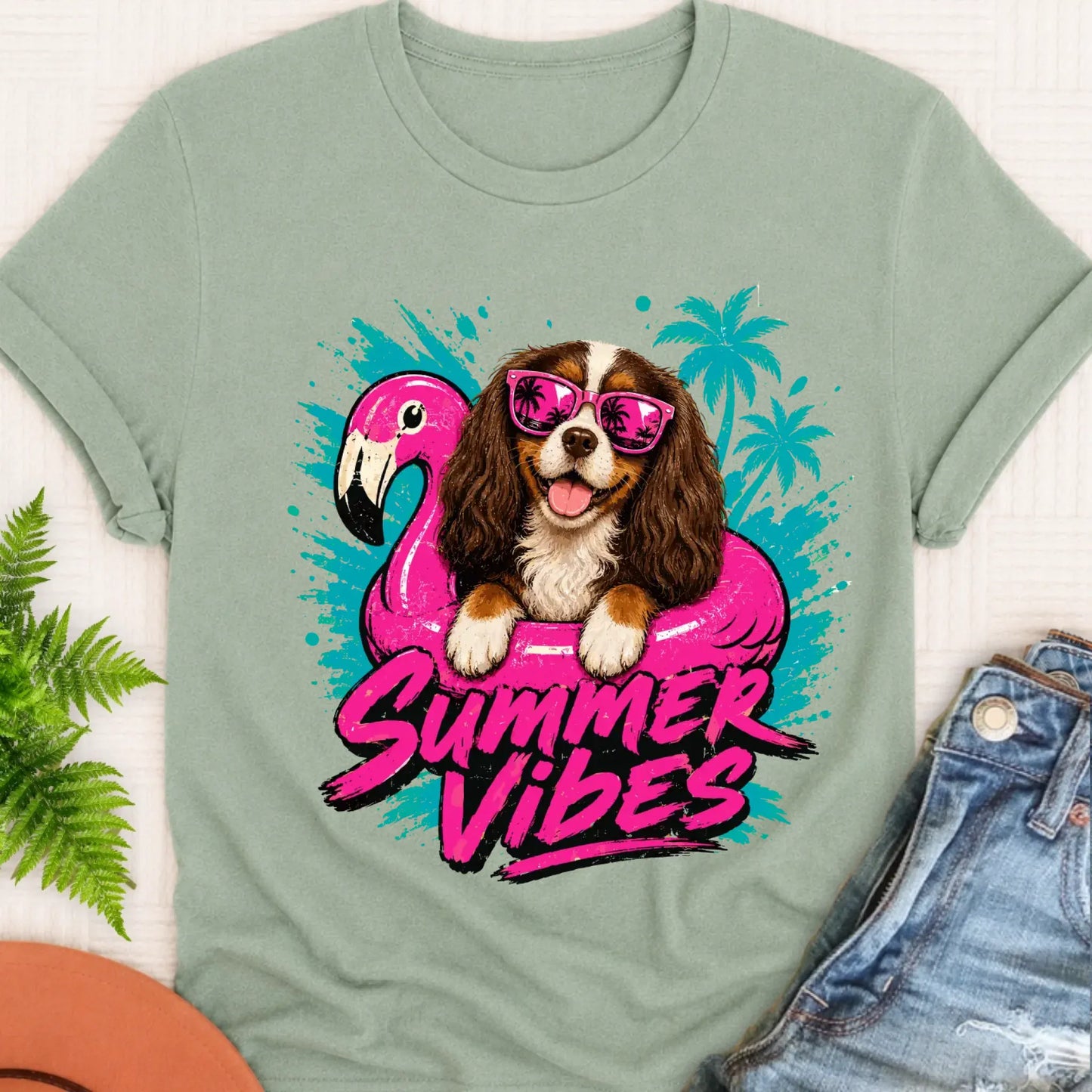 T-Shirt Bay / S Custom Cavalier Summer Vibes Unisex Tshirt