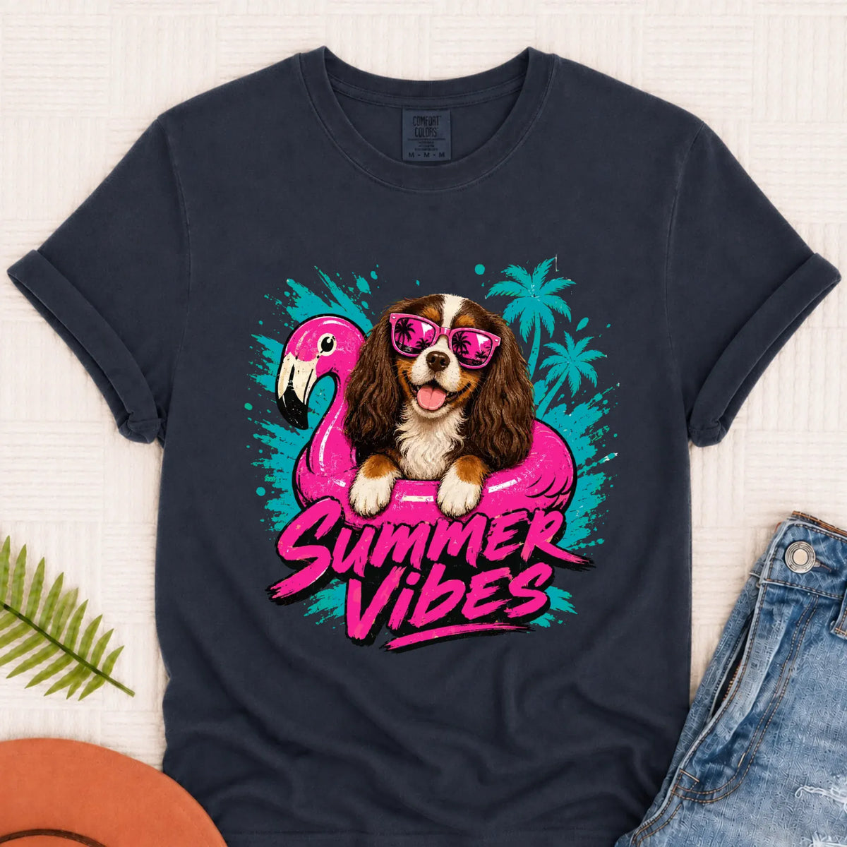 Custom Cavalier Summer Vibes Unisex Tshirt Pepper 3XL