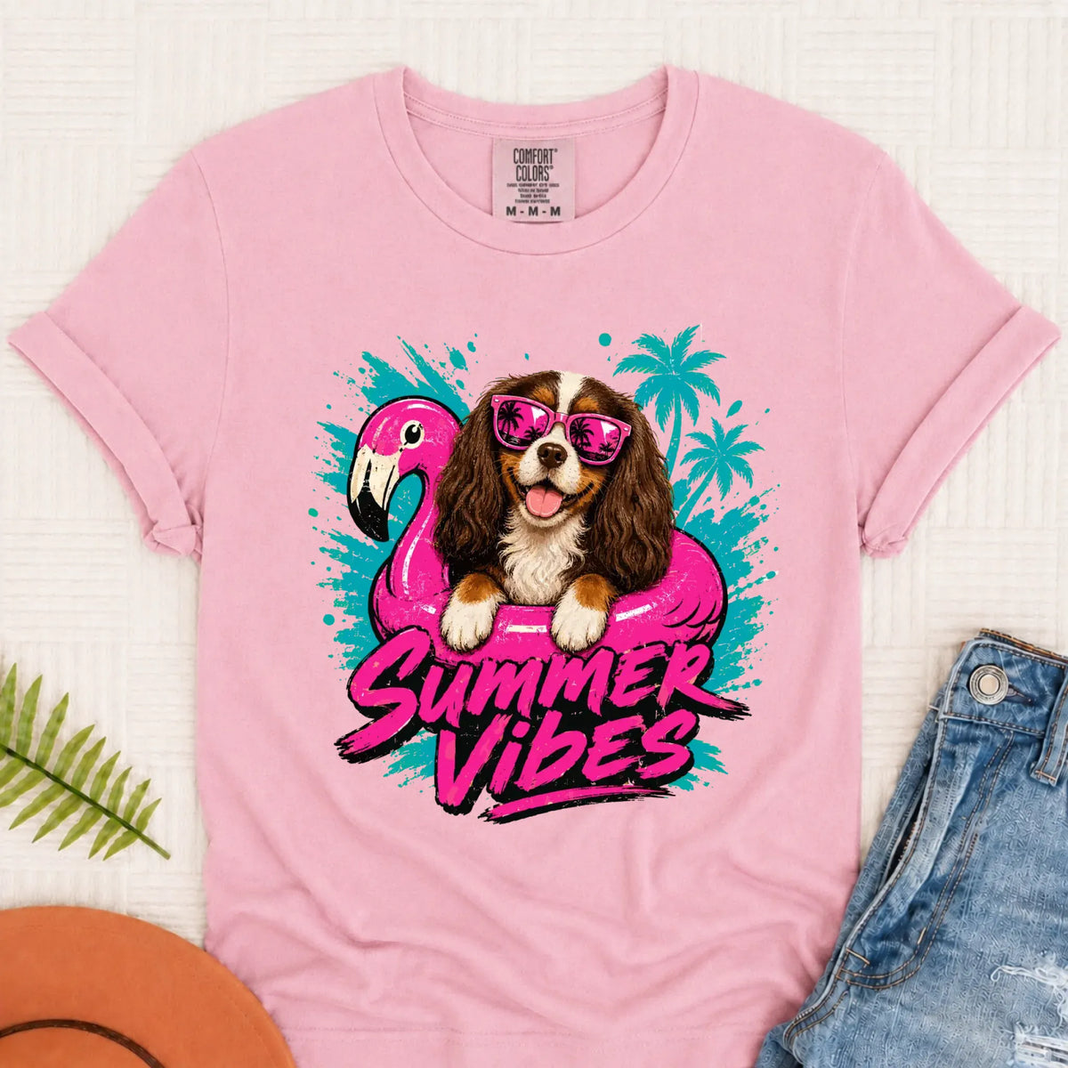 Custom Cavalier Summer Vibes Unisex Tshirt Blossom