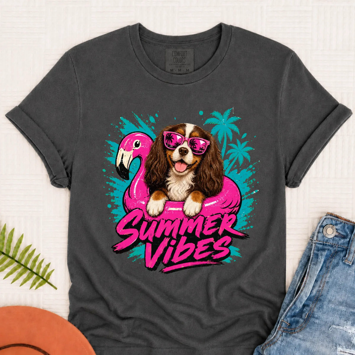 Custom Cavalier Summer Vibes Unisex Tshirt Pepper
