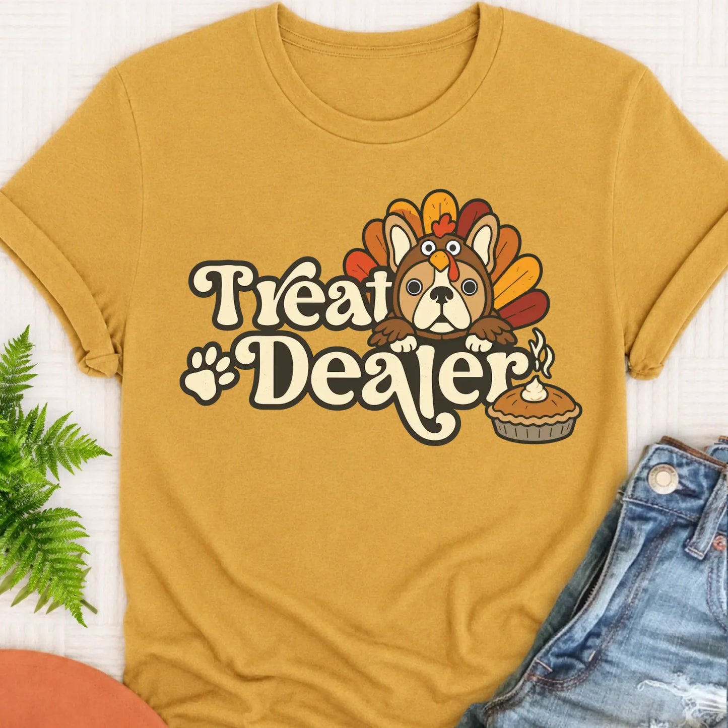 T-Shirt Mustard / S Custom Cavalier Thanksgiving Treat Dealer Unisex TShirt