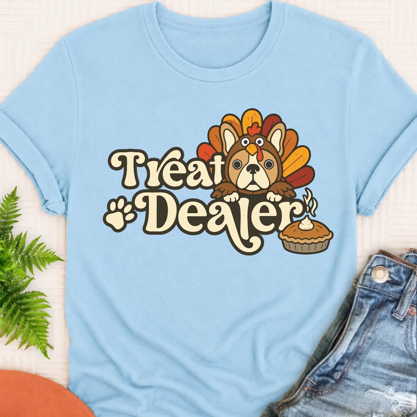 T-Shirt Chambray / S Custom Cavalier Thanksgiving Treat Dealer Unisex TShirt
