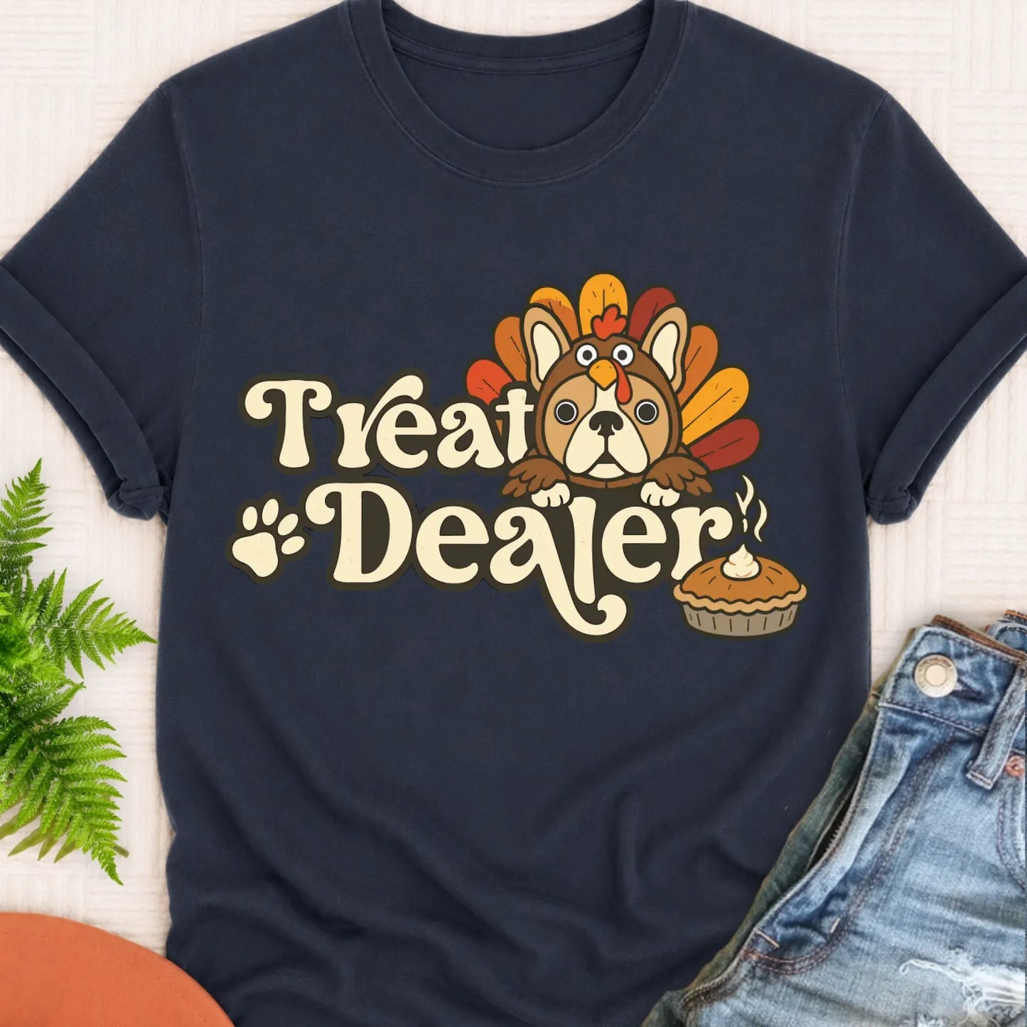 T-Shirt Navy / S Custom Cavalier Thanksgiving Treat Dealer Unisex TShirt