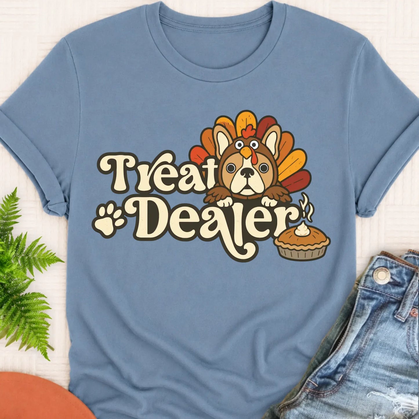 T-Shirt Blue Jean / S Custom Cavalier Thanksgiving Treat Dealer Unisex TShirt