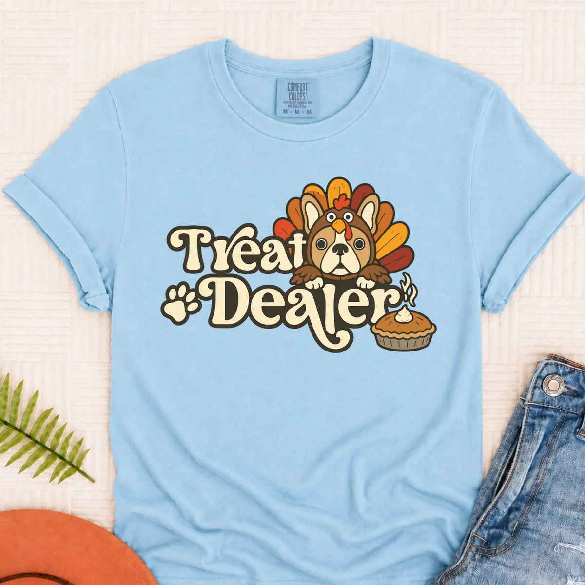 Custom Cavalier Thanksgiving Treat Dealer Unisex TShirt Chambray