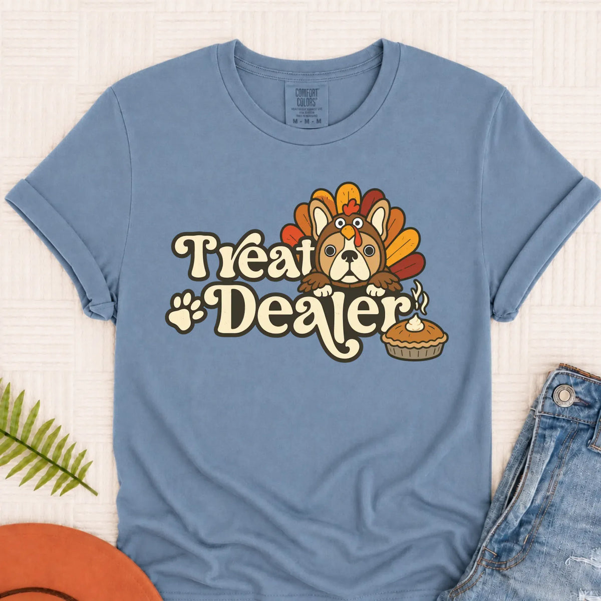 Custom Cavalier Thanksgiving Treat Dealer Unisex TShirt Blue Jean