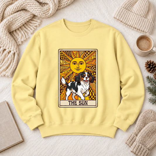 Custom Cavalier The Sun Tarot Unisex Sweatshirt Butter