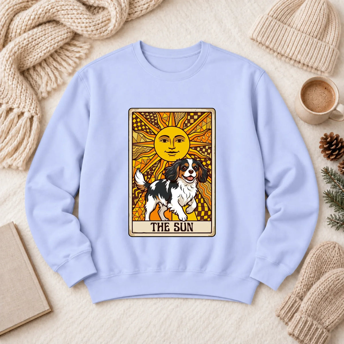 Custom Cavalier The Sun Tarot Unisex Sweatshirt Hydrangea